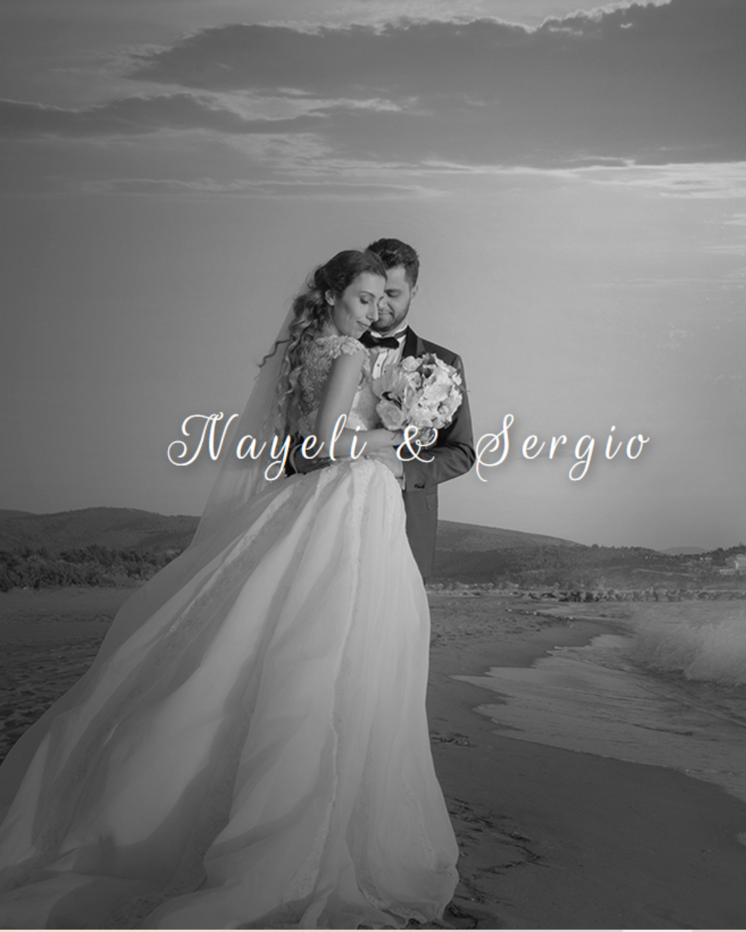 Invitación digital para boda destino en playa