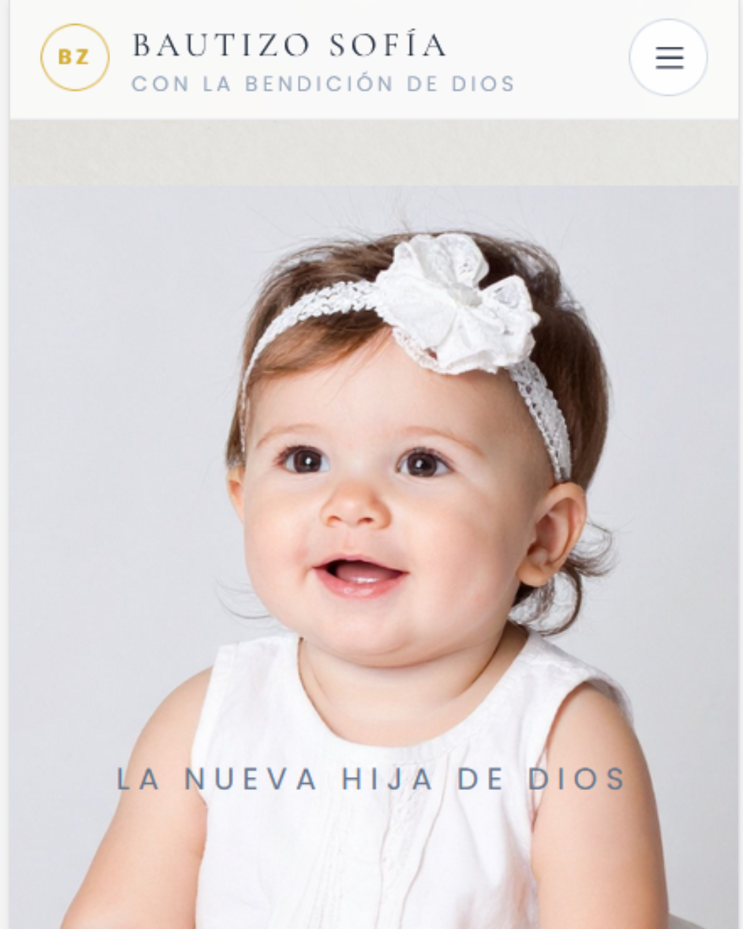 Invitación digital para bautizo elegante