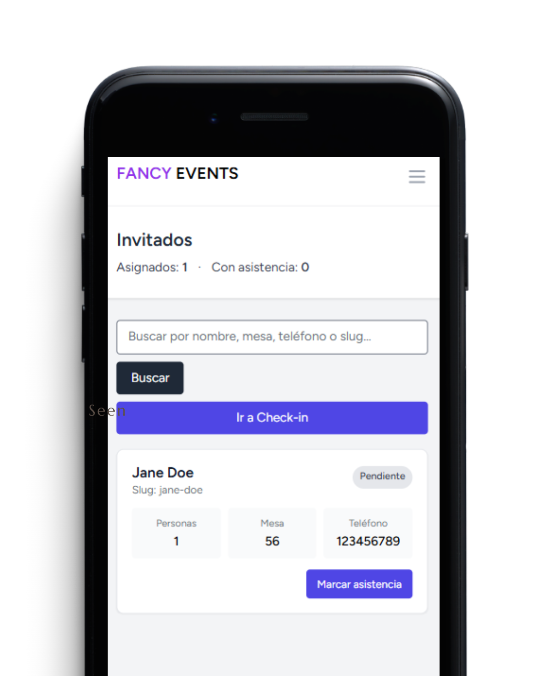 Panel de administración de invitados