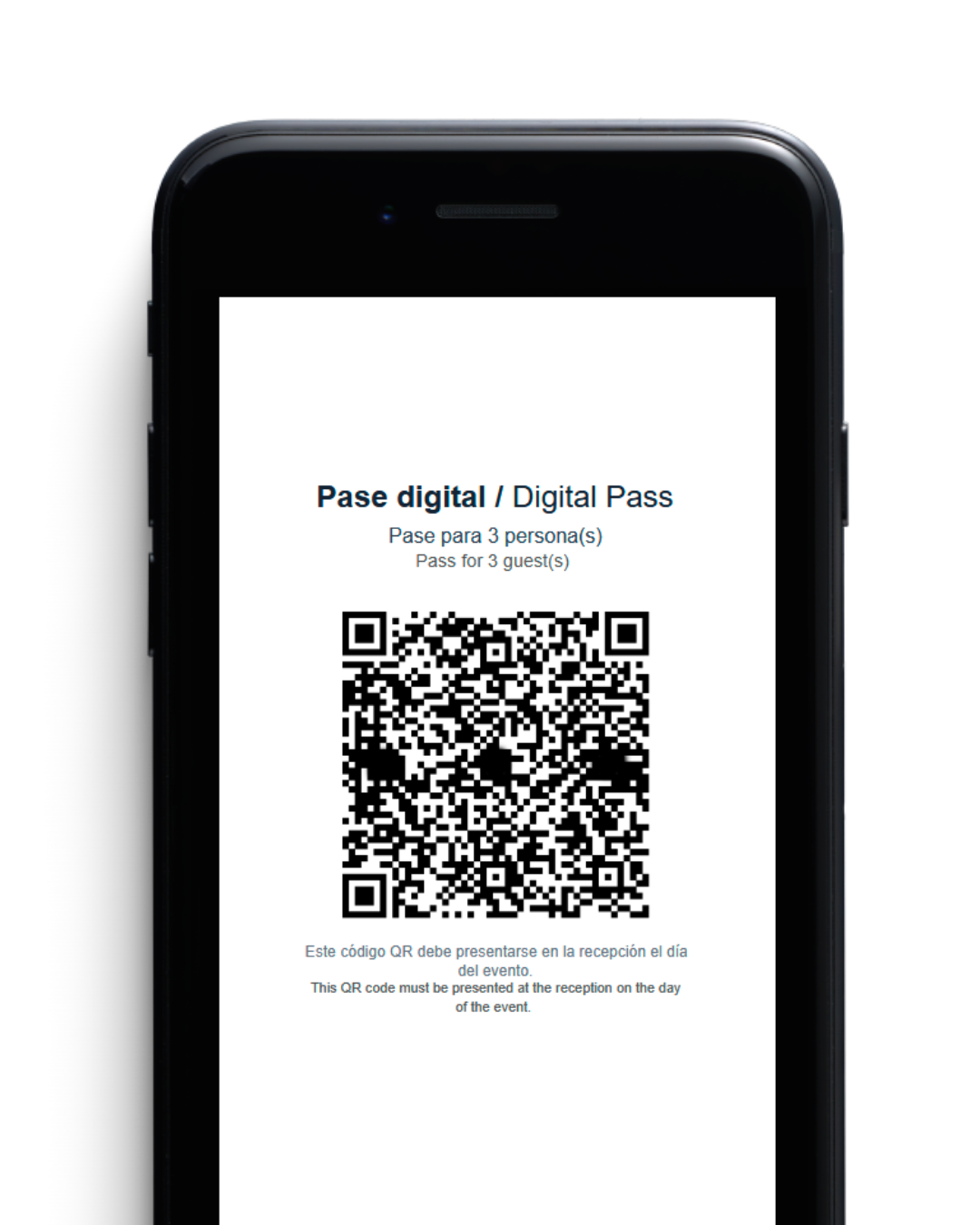 Ejemplo de pase con código QR