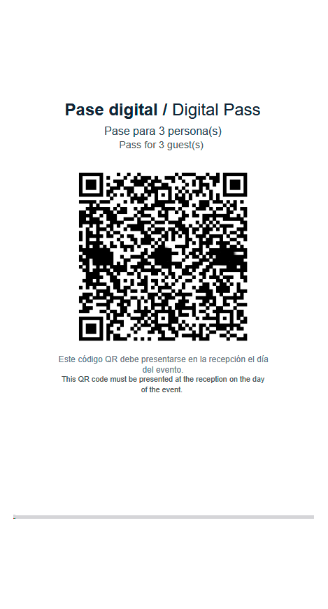 Pase digital con QR
